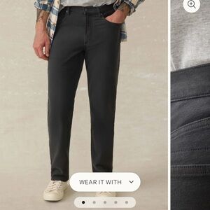 Faherty Men’s Stretch Terry 5-Pocket Pant - Onyx Black Size 36